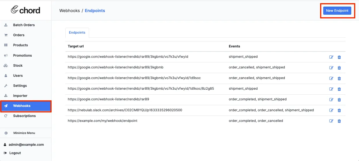 Webhooks Dashboard Webhooks Dashboard