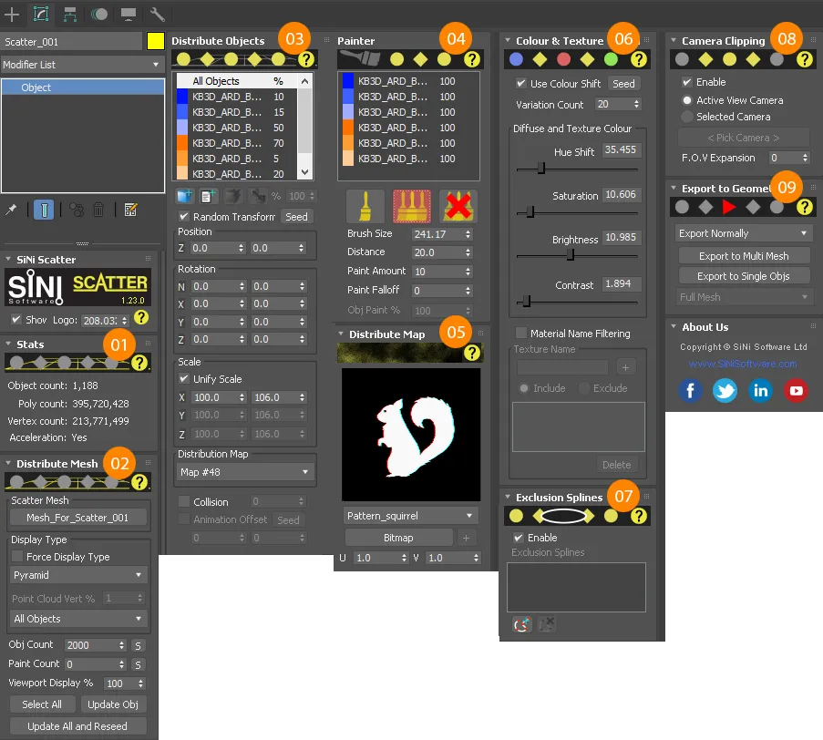 Screenshot of the Scatter rollout.