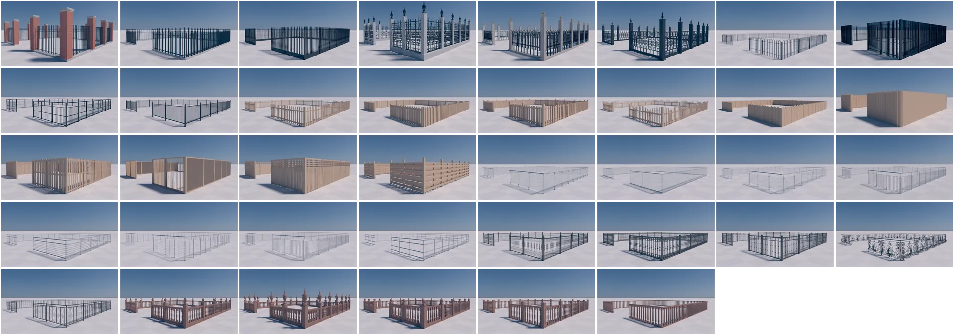 SiClone fence sample models.