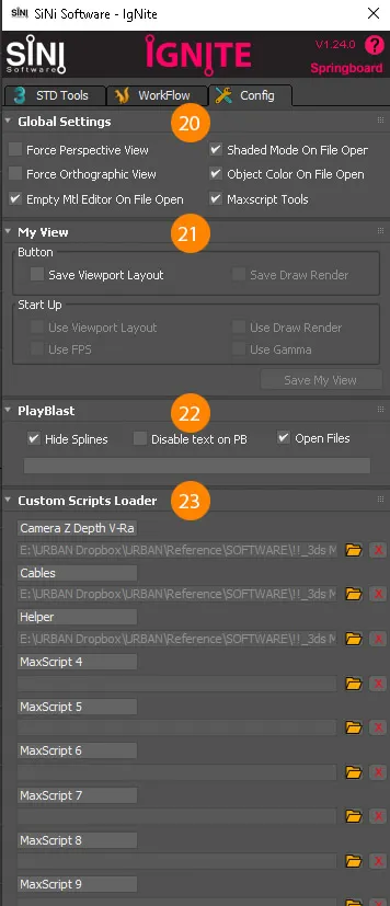IgNite Configuration Tab IgNite Configuration Tab