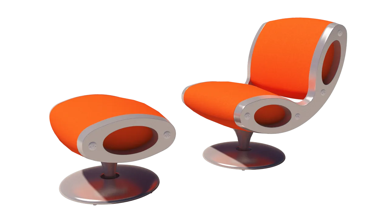 LOCKED - High poly chair and stool.
