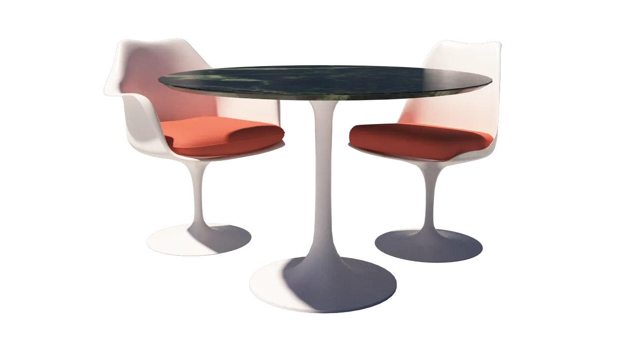 LOCKED - High poly table and chairs.