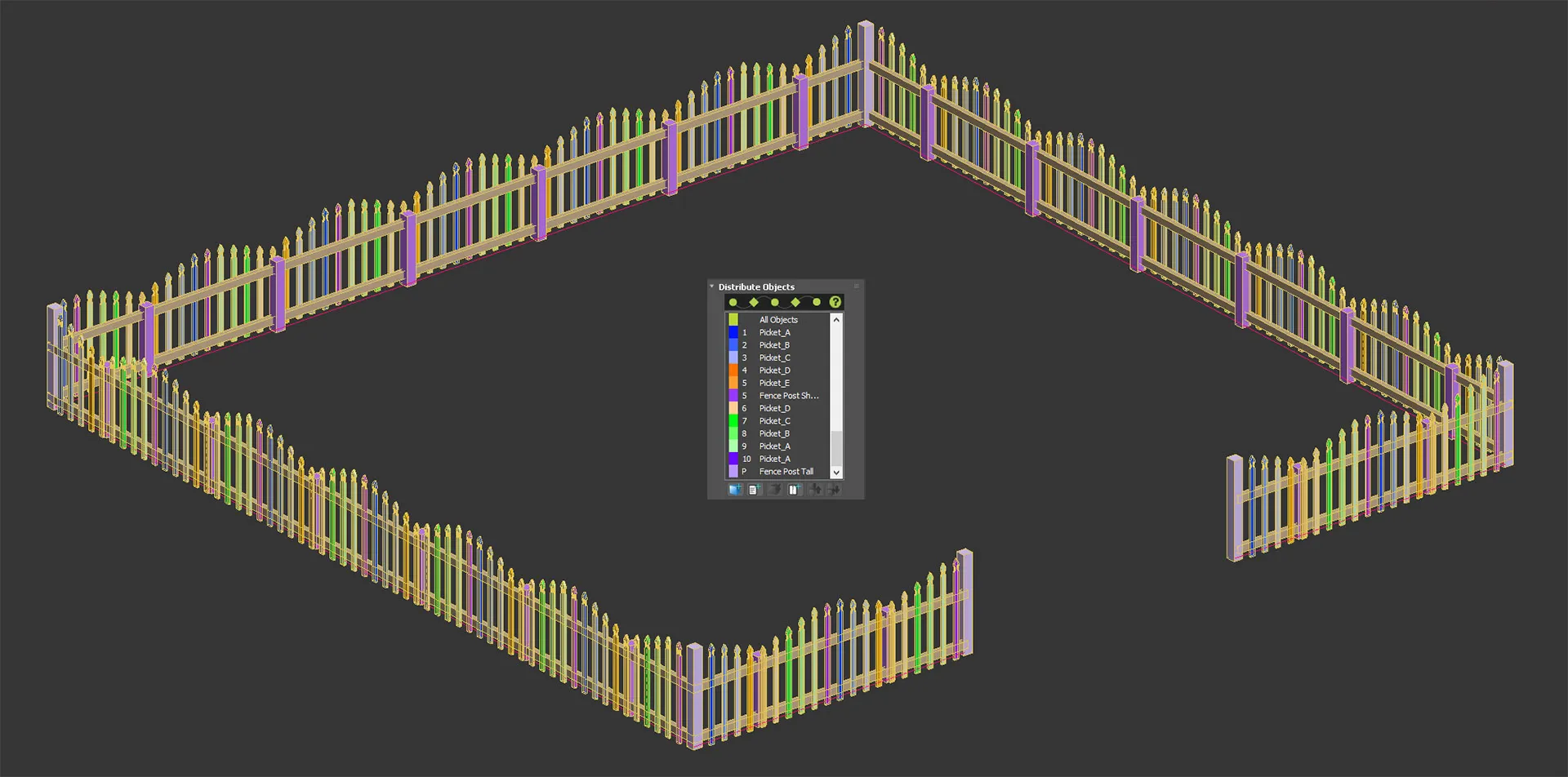 Ranked order used to make a scolloped fence. Ranked order used to make a scolloped fence.