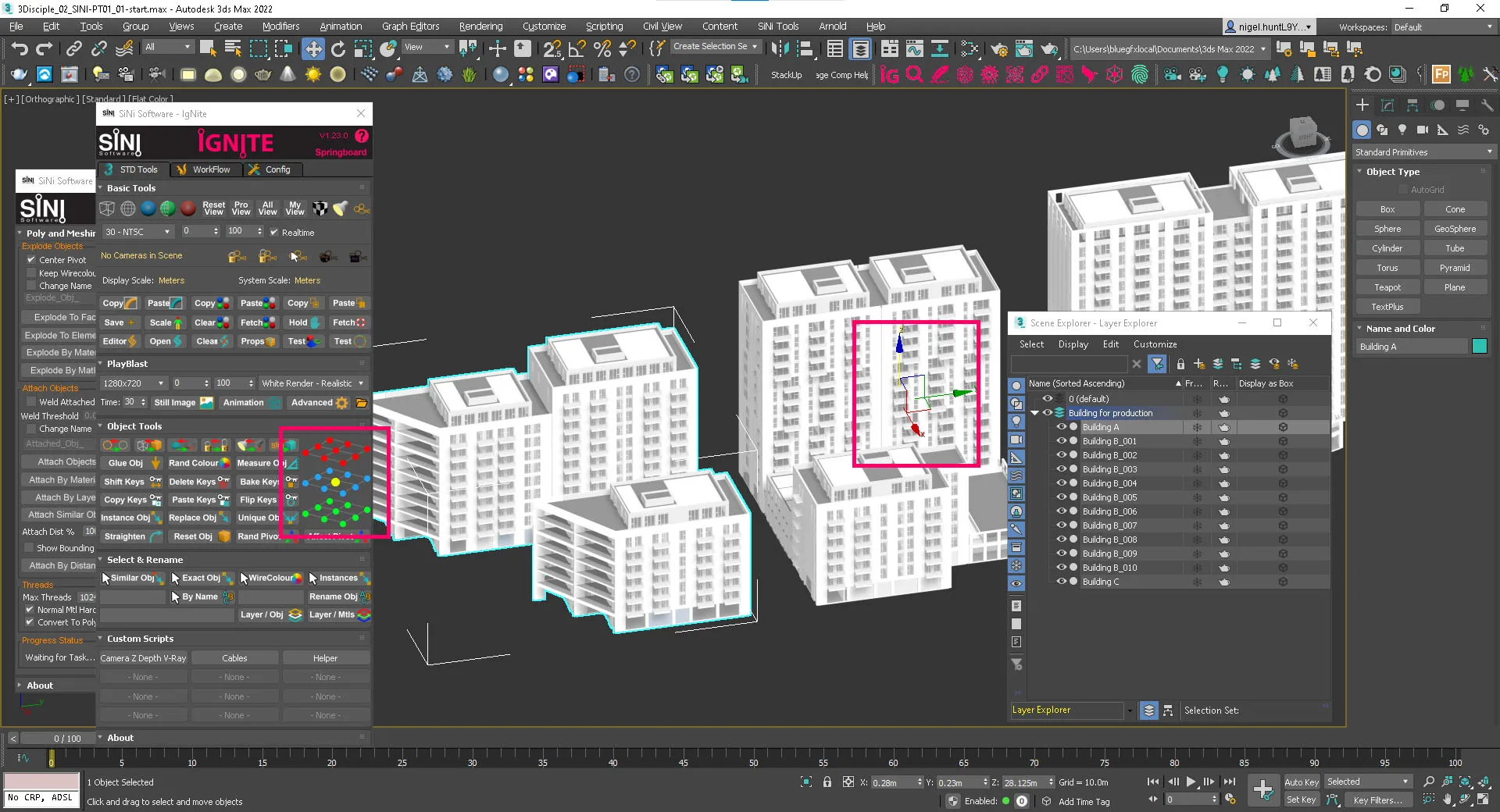 Screenshot showing resetting pivot point. Screenshot showing resetting pivot point.