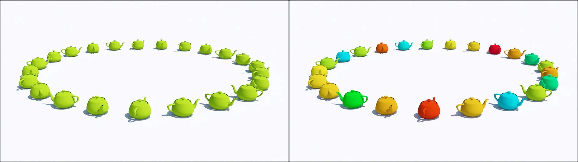 Colour and texture variation. Left - off. Right - on. Colour and texture variation. Left - off. Right - on.