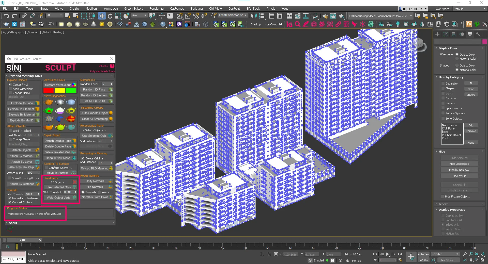 Screenshot of Sculpt - Weld Vertices. Screenshot of Sculpt - Weld Vertices.