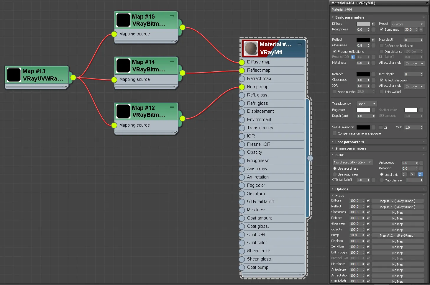 V-Ray material applied to the spline.