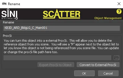 Scene optimation with external proxies