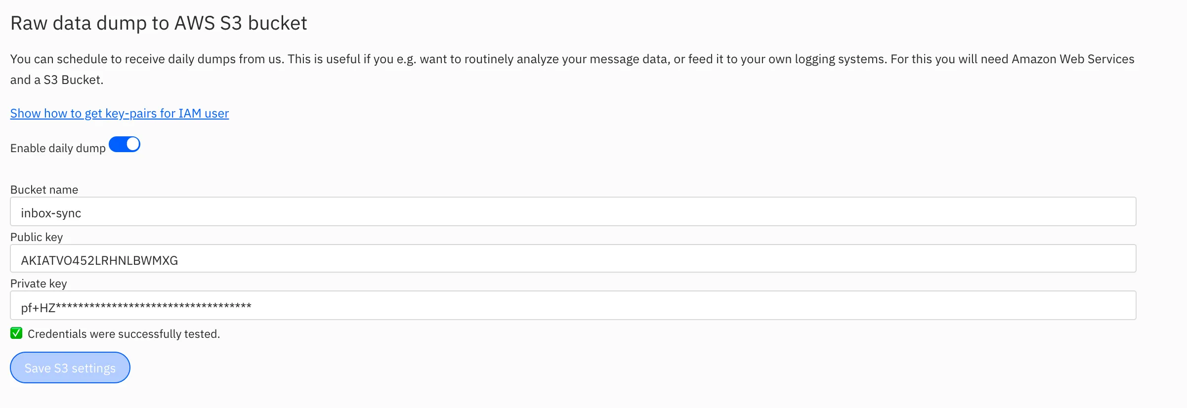 Kindly AWS settings