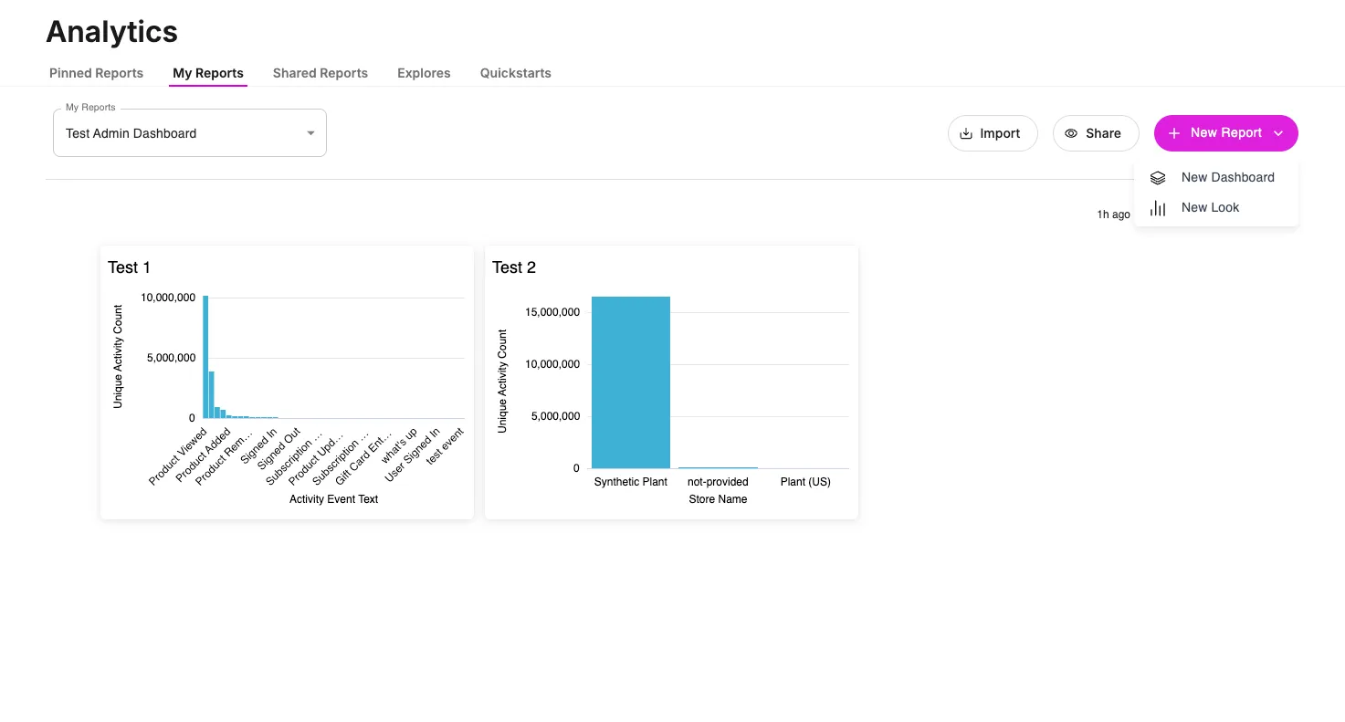 My Reports page