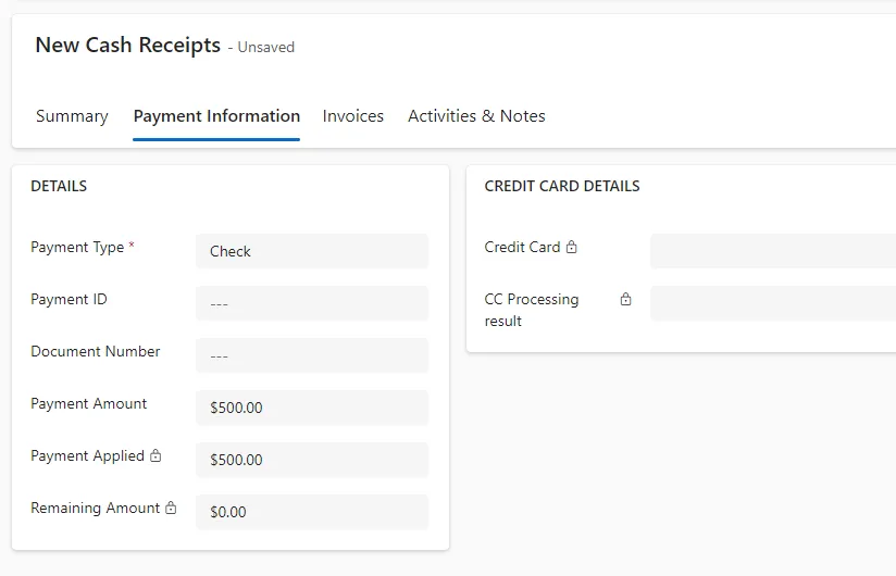 Payment information in Gravity