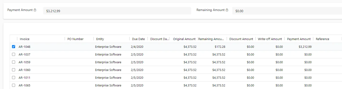 Invoice grid in Gravity
