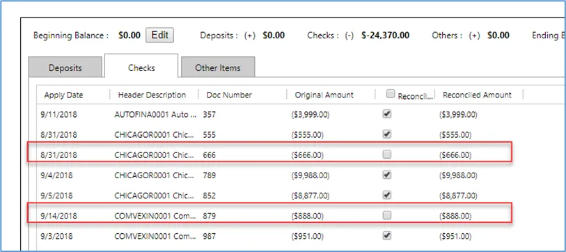 Identify open bank transactions in Gravity