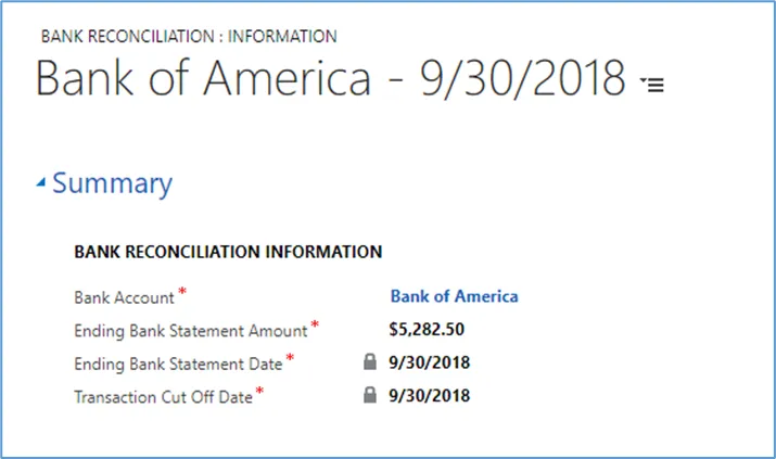 How to create the Bank Reconciliation Header in Gravity