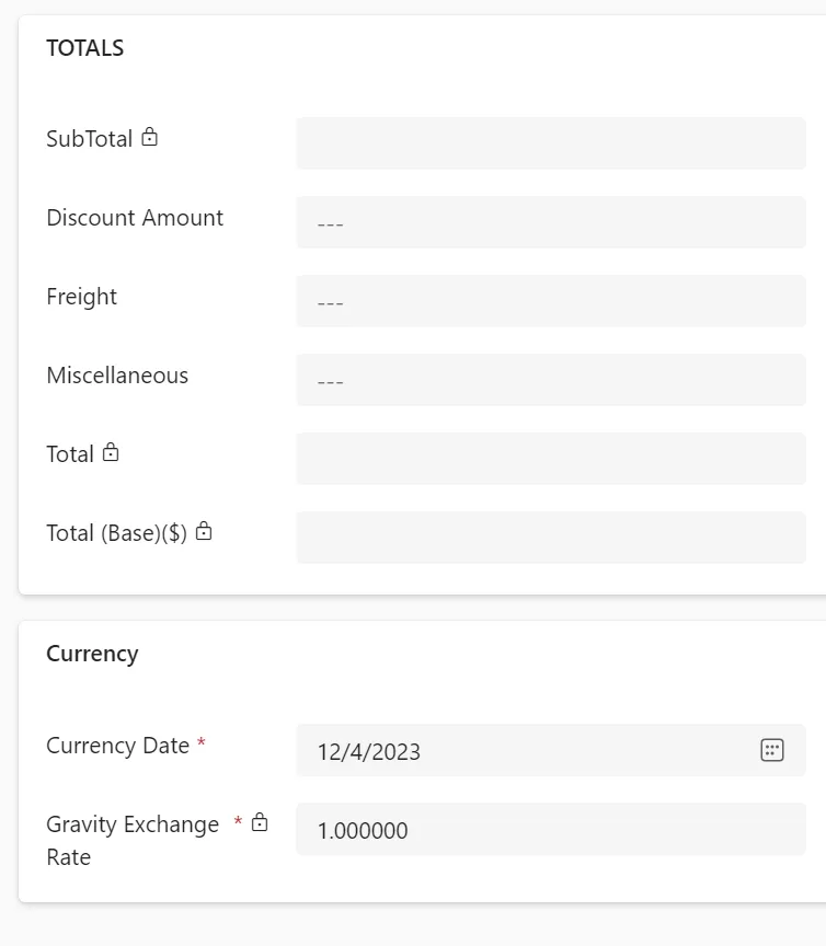 Total summary screen in Gravity