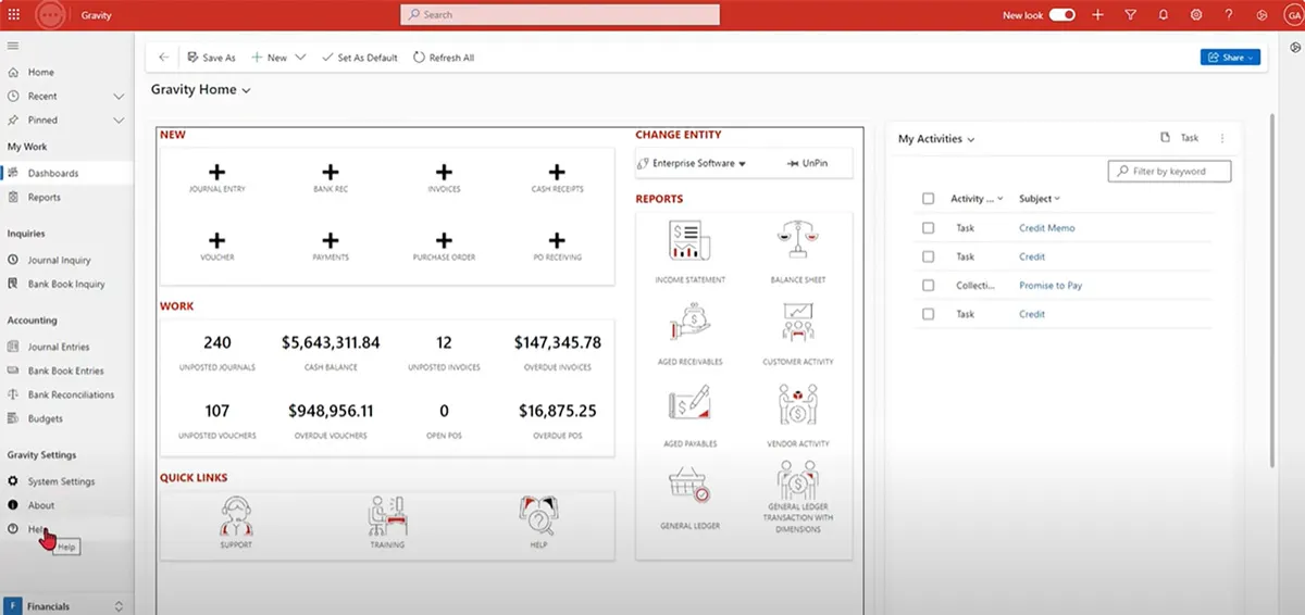 Gravity Software Dashboard Gravity Software Dashboard