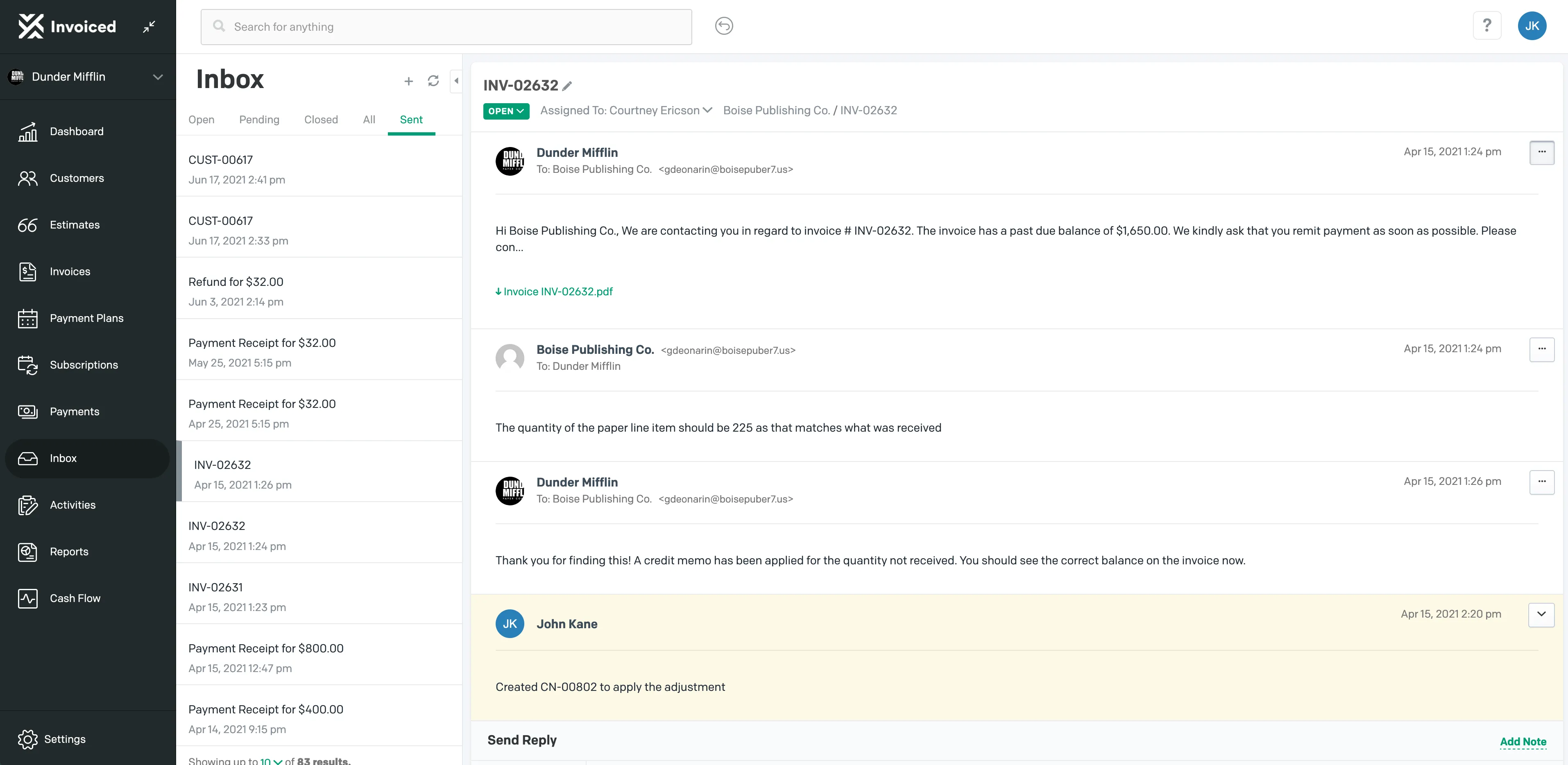 A/R Inbox