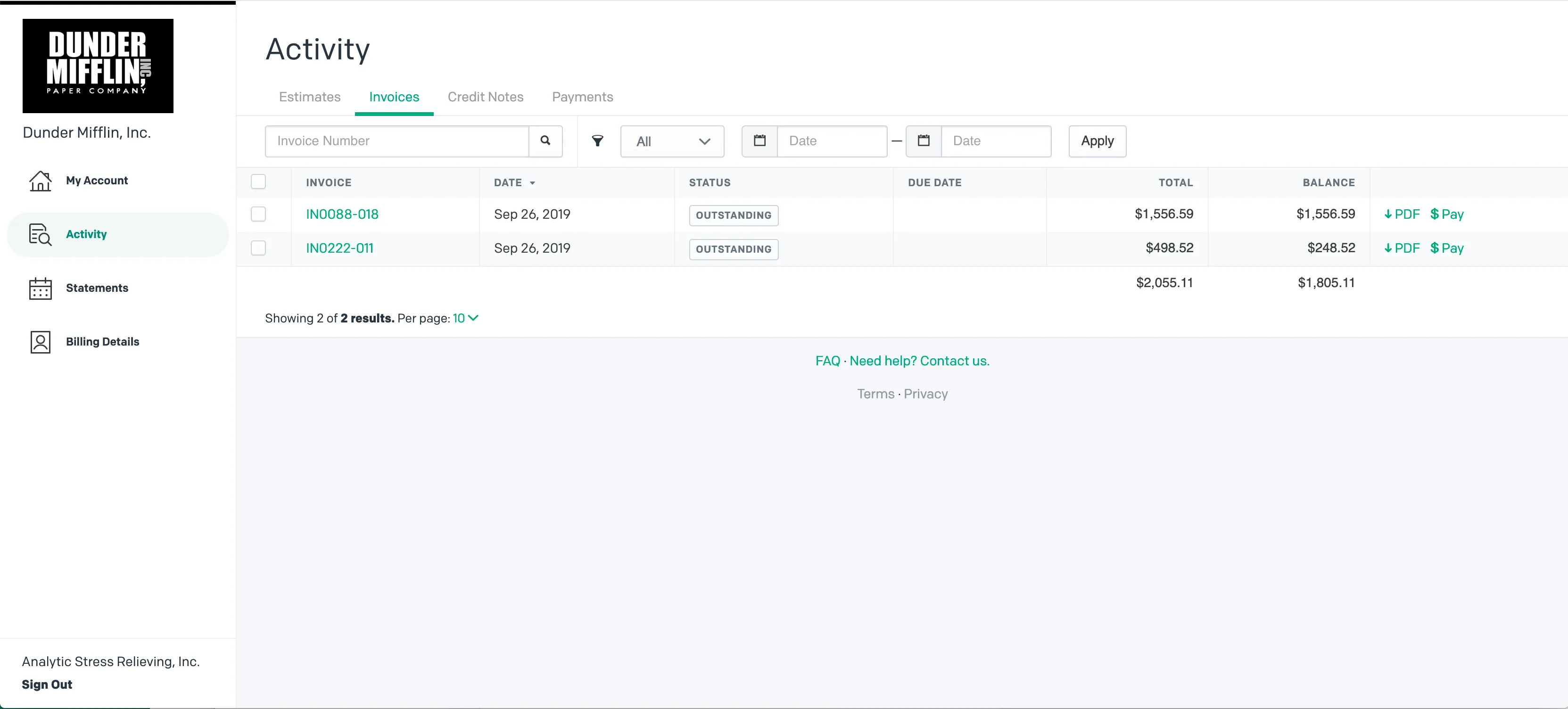 Customer Portal Activity Customer Portal Activity