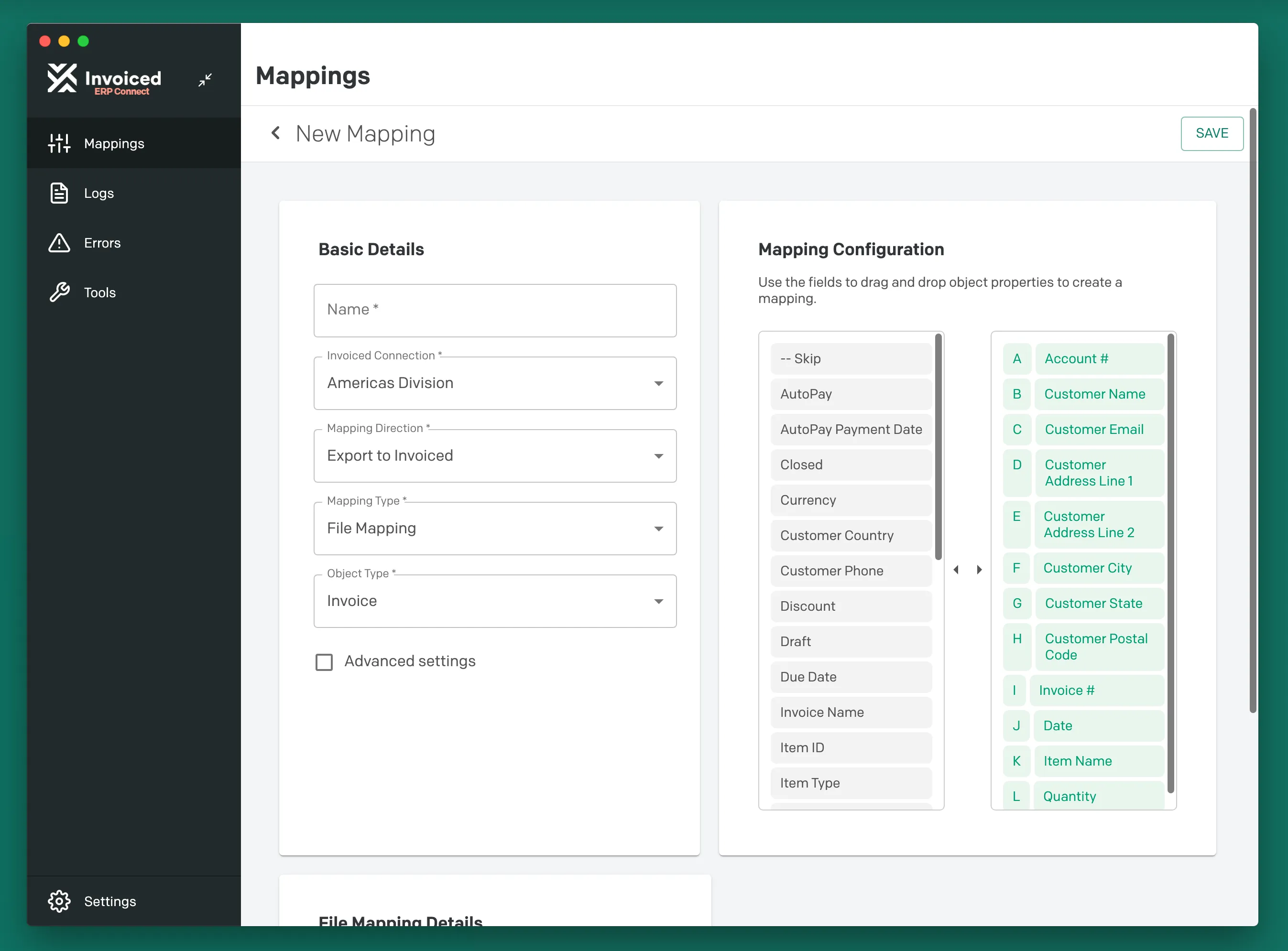 ERP Connect Application