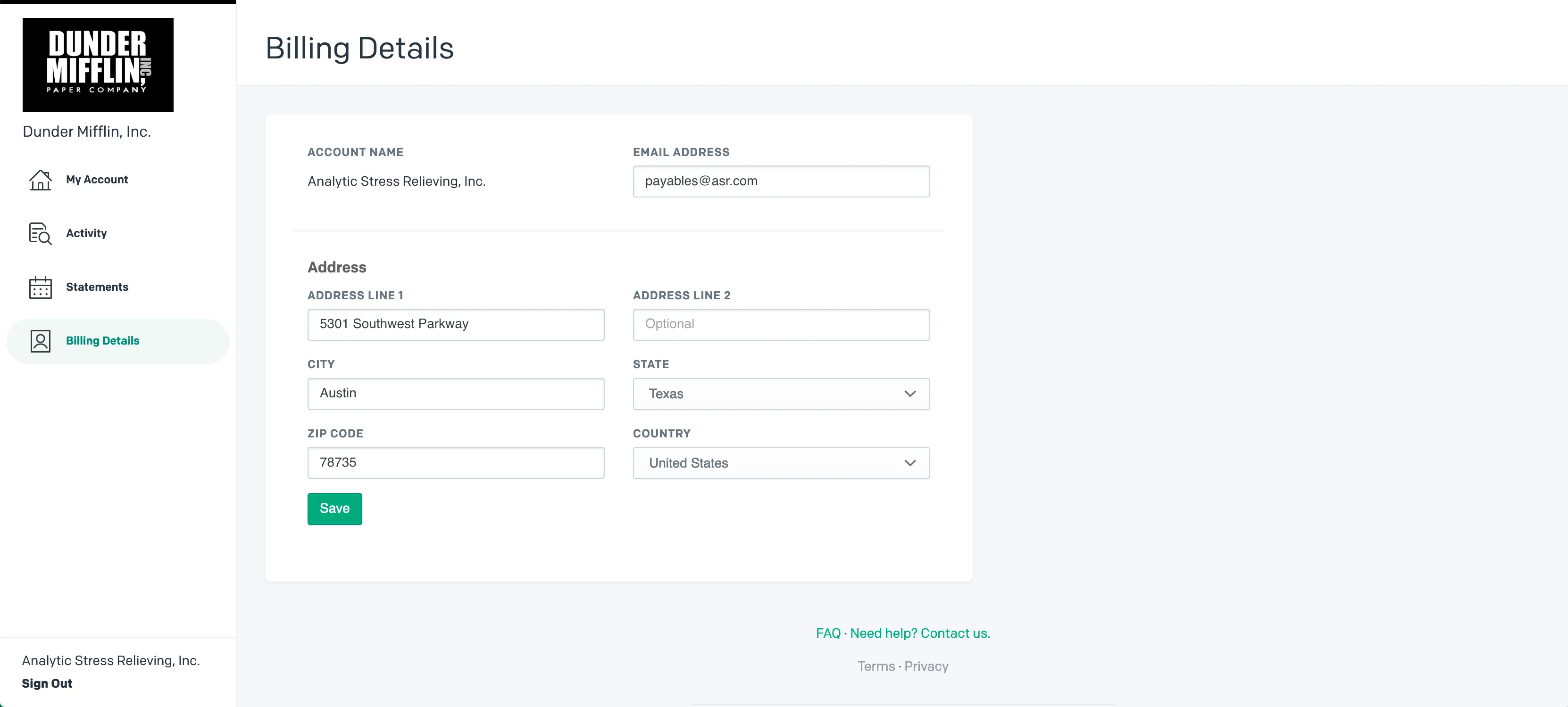 Customer Portal Billing Details Customer Portal Billing Details