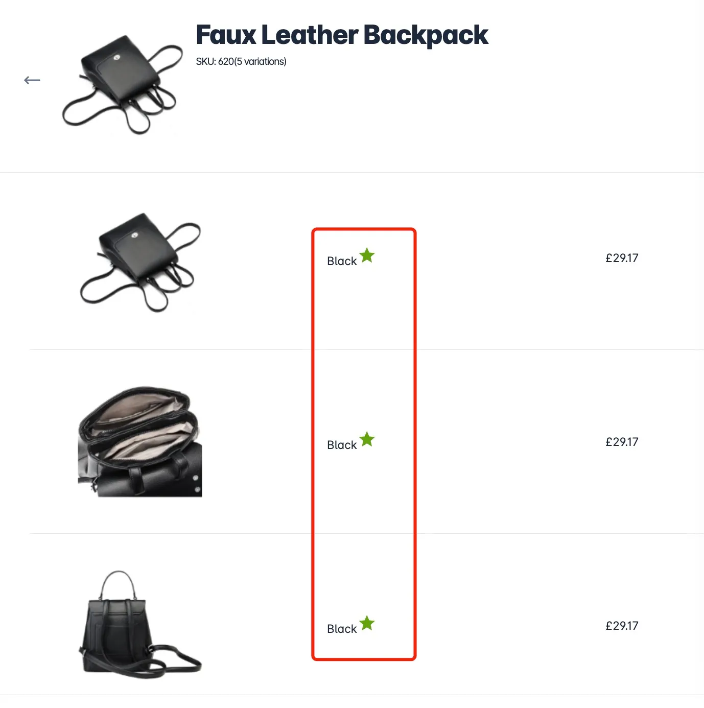 duplicated product variations