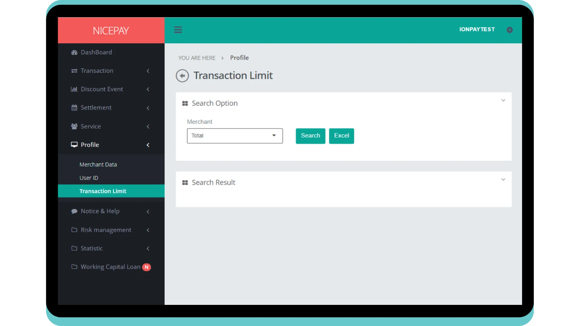 Profile - Transaction Limit