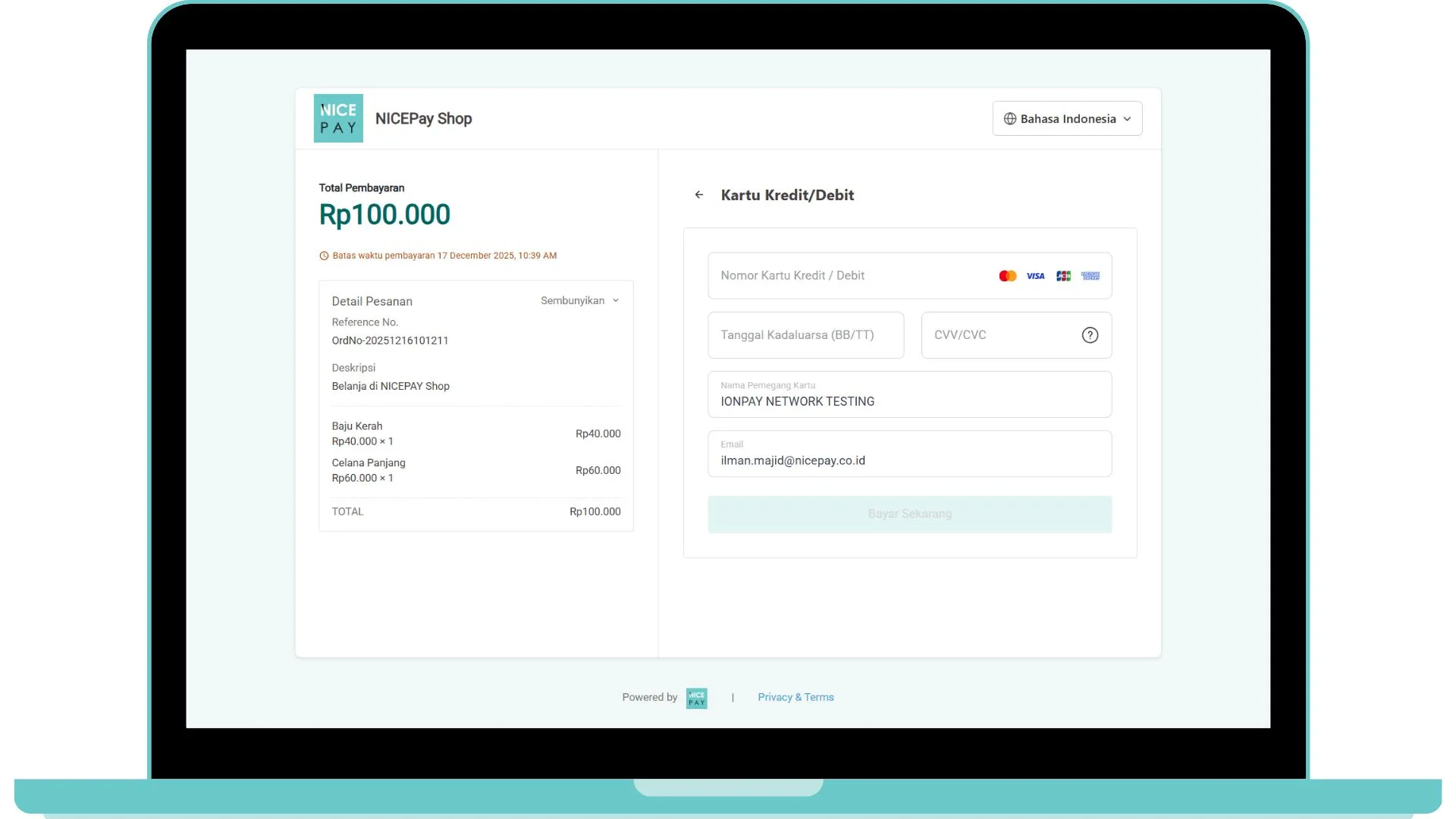 Credit Card - Secure Payment Page