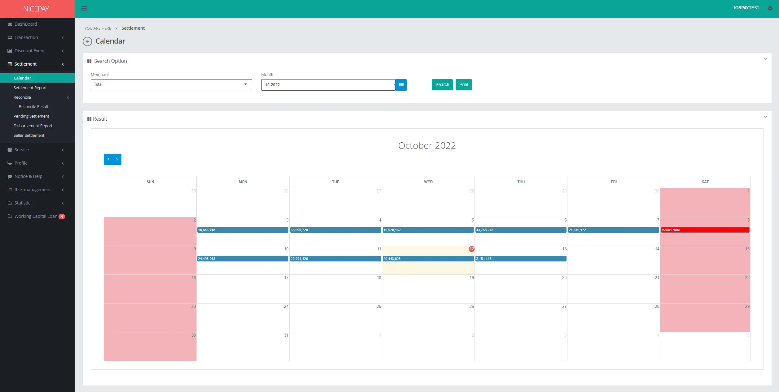 Settlement - Calendar