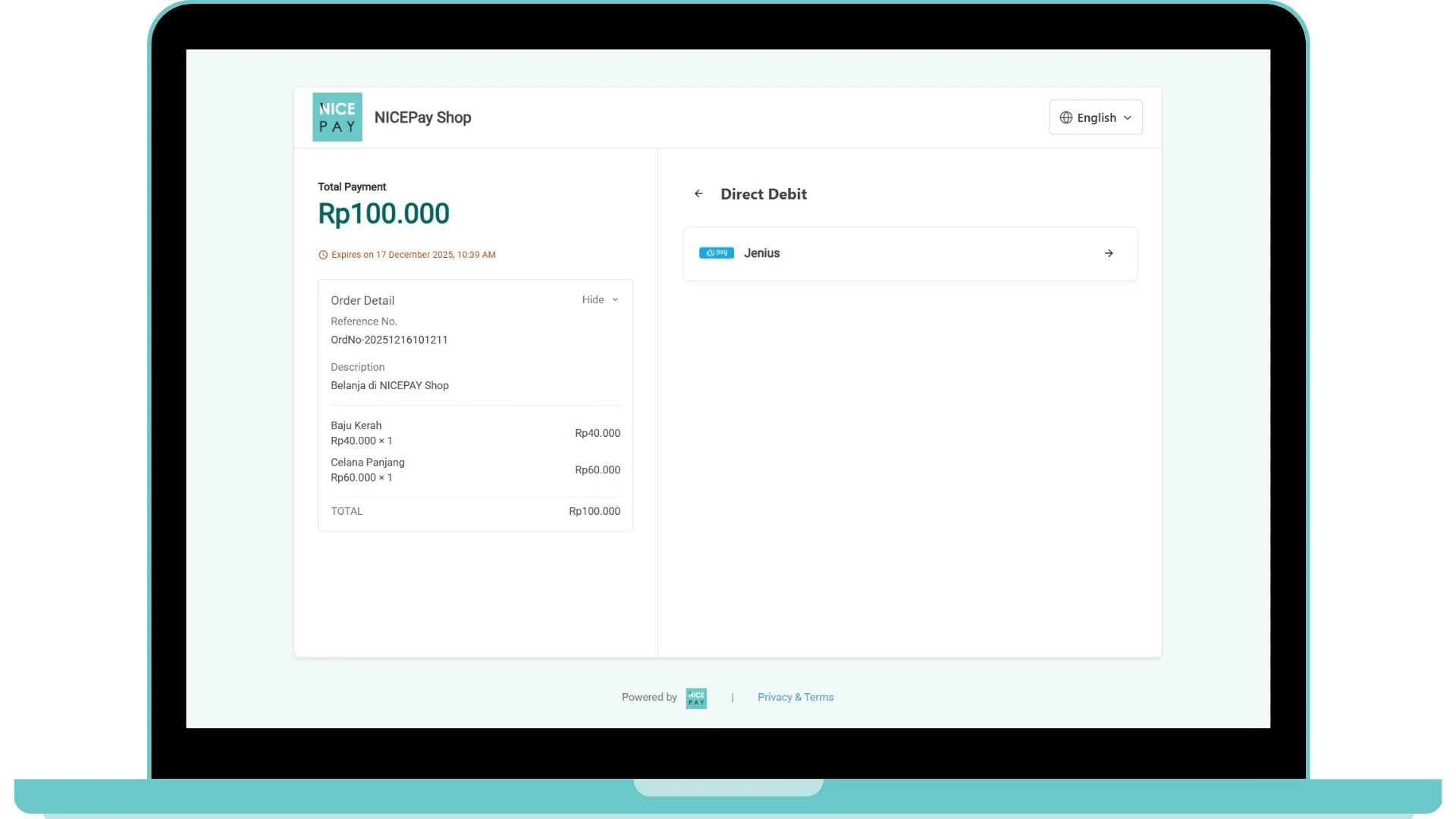 Direct Debit - Secure Payment Page