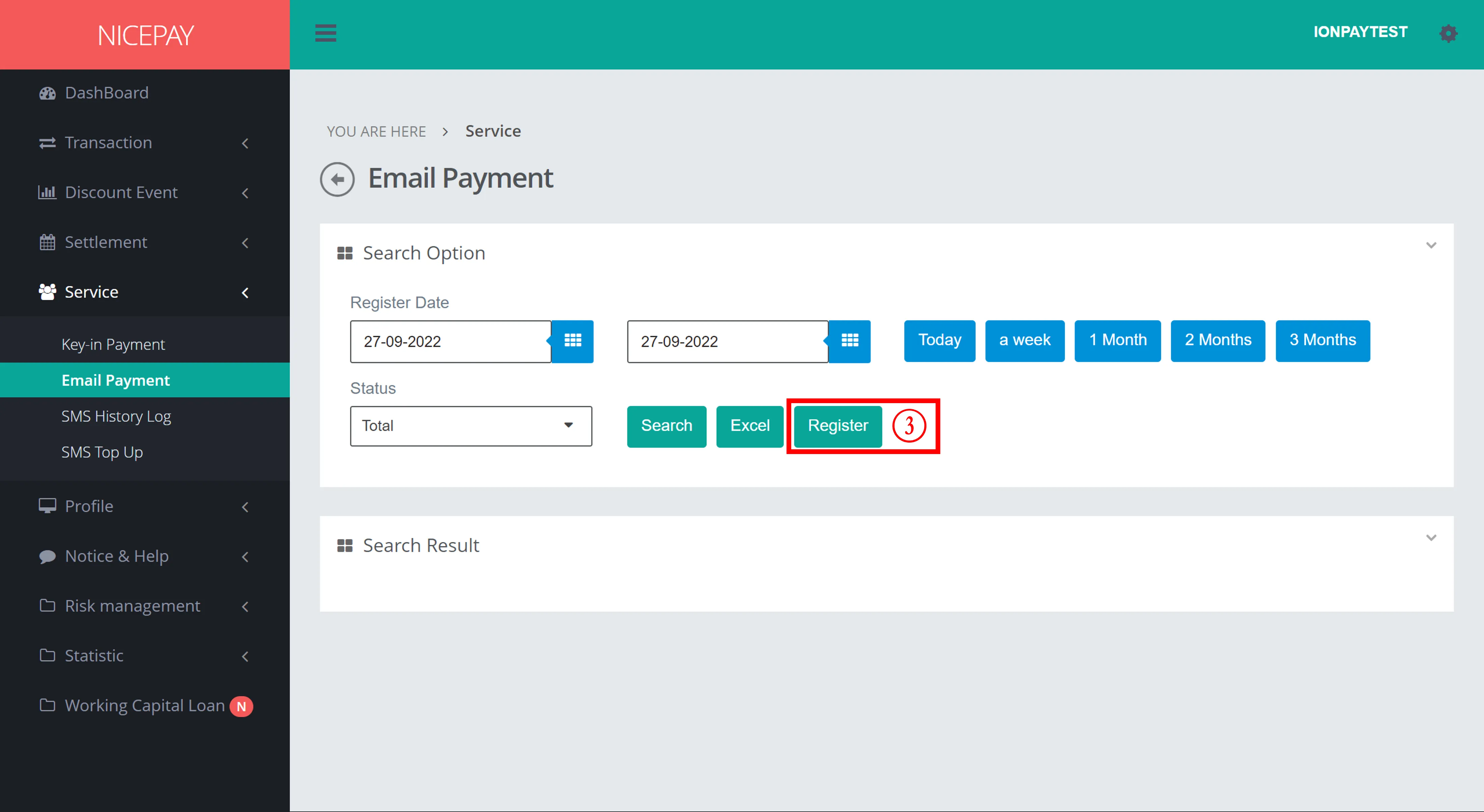 Service > Email Payment