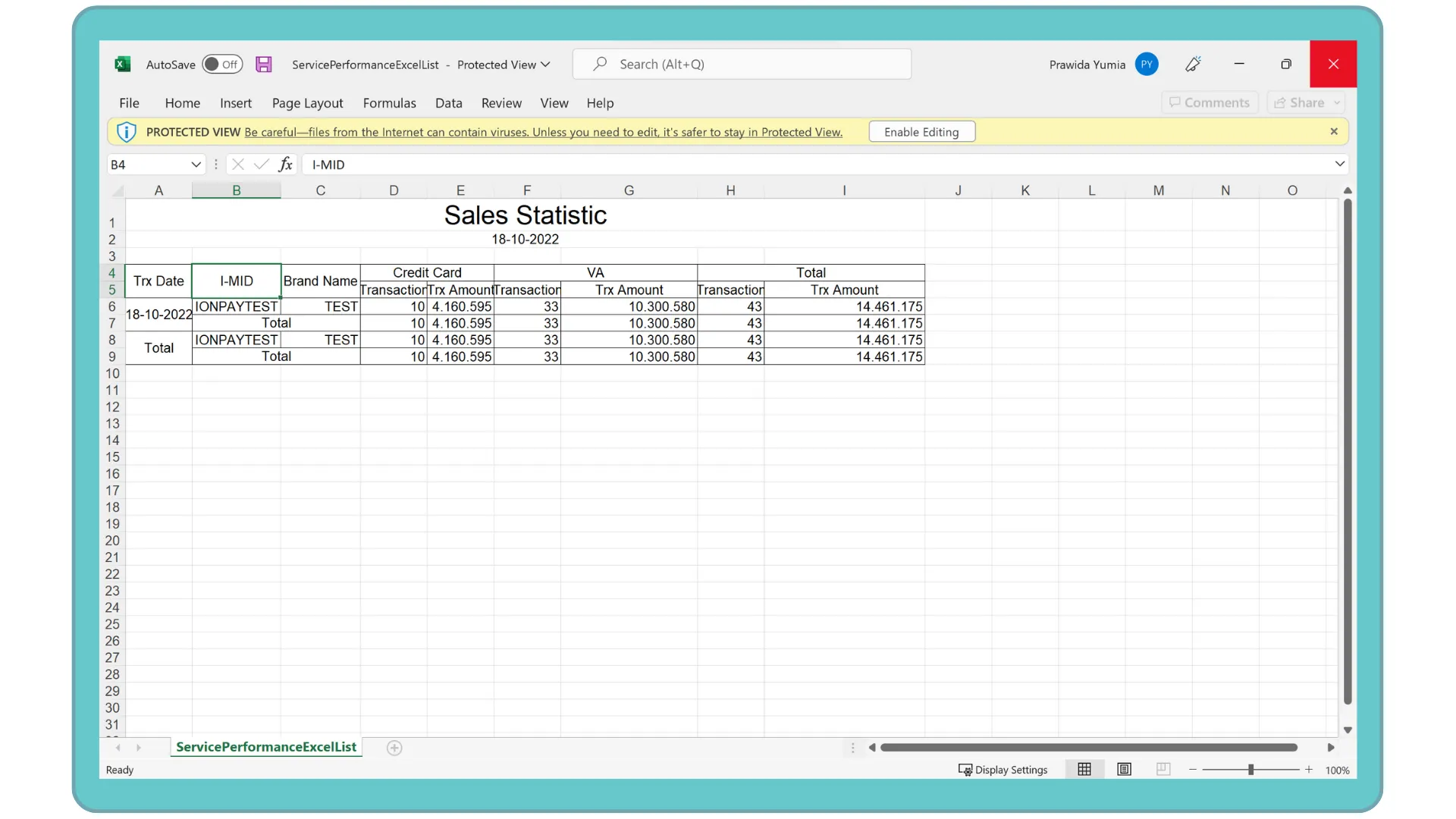 Transaction Data Download Result.