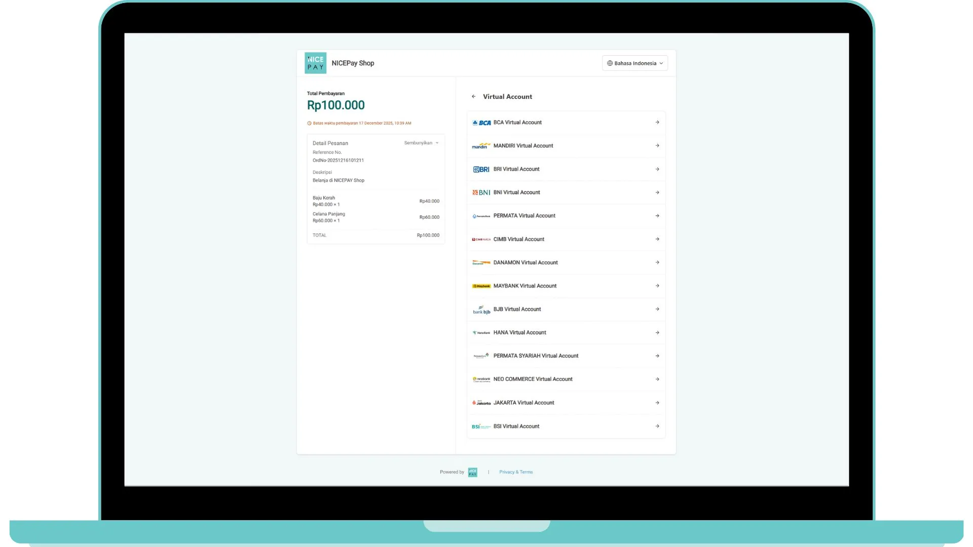 Virtual Account - Secure Payment Page