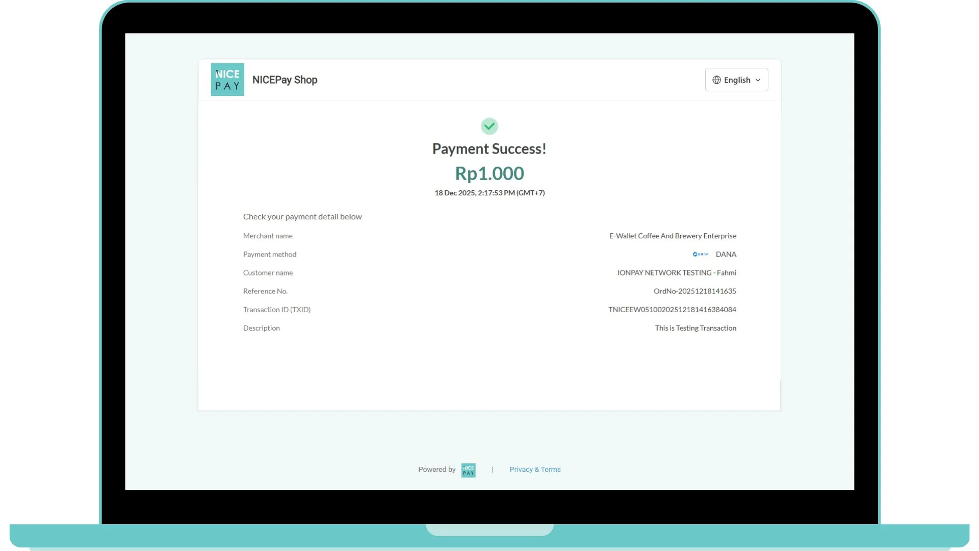 Success - Secure Payment Page Success - Secure Payment Page