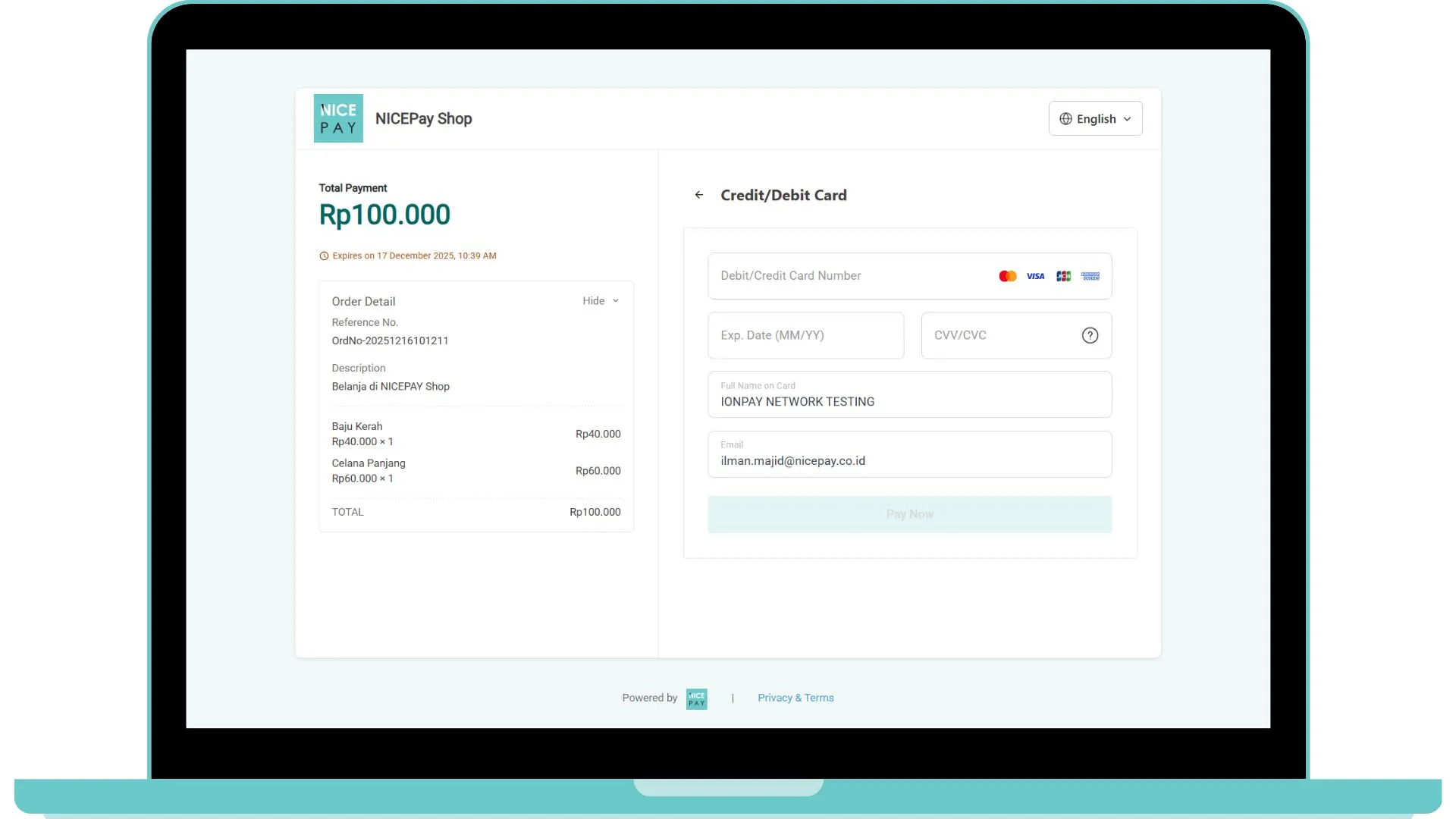 Credit Card - Secure Payment Page