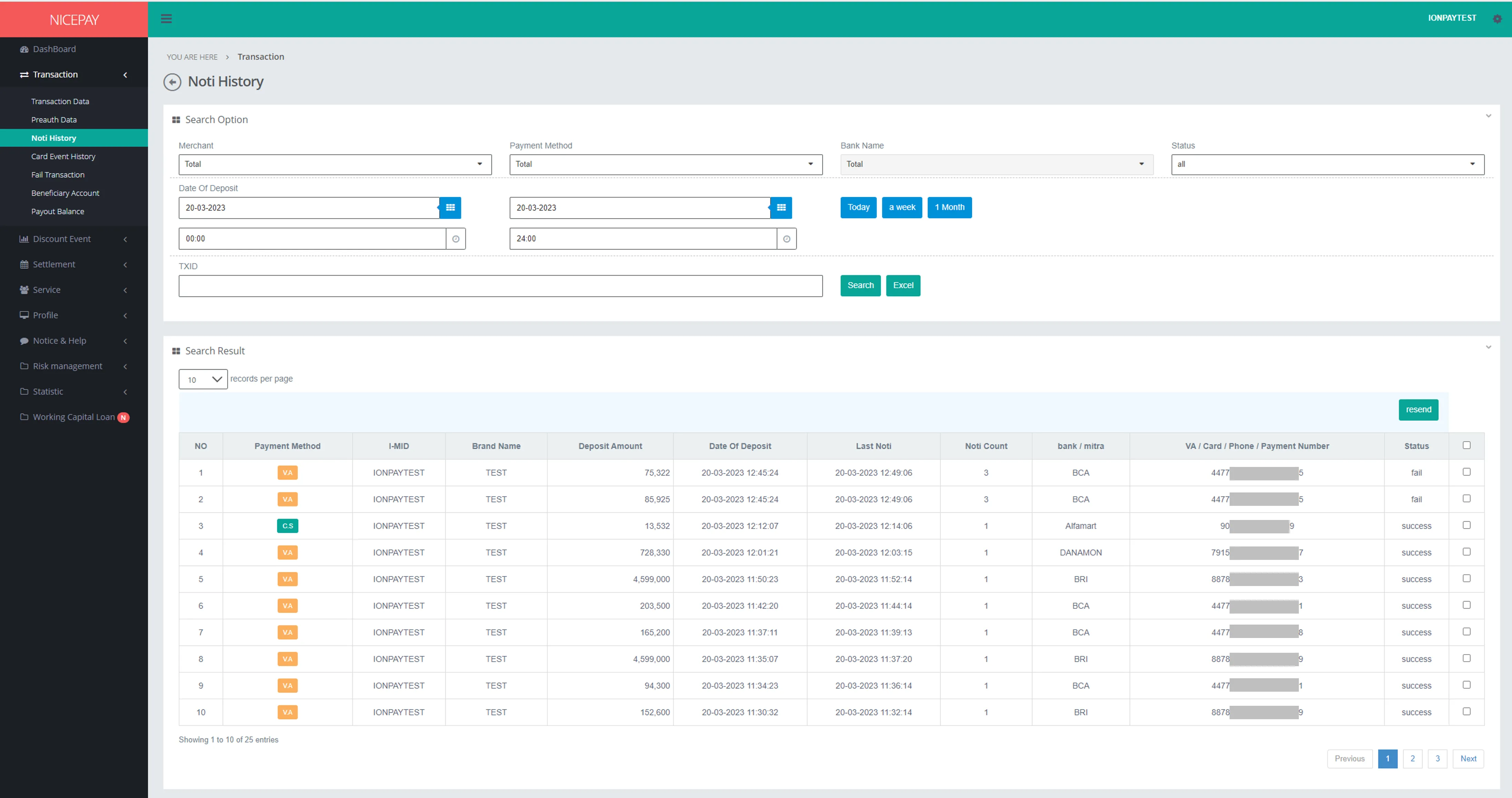 Transaction - Noti History - All Transaction - Noti History - All