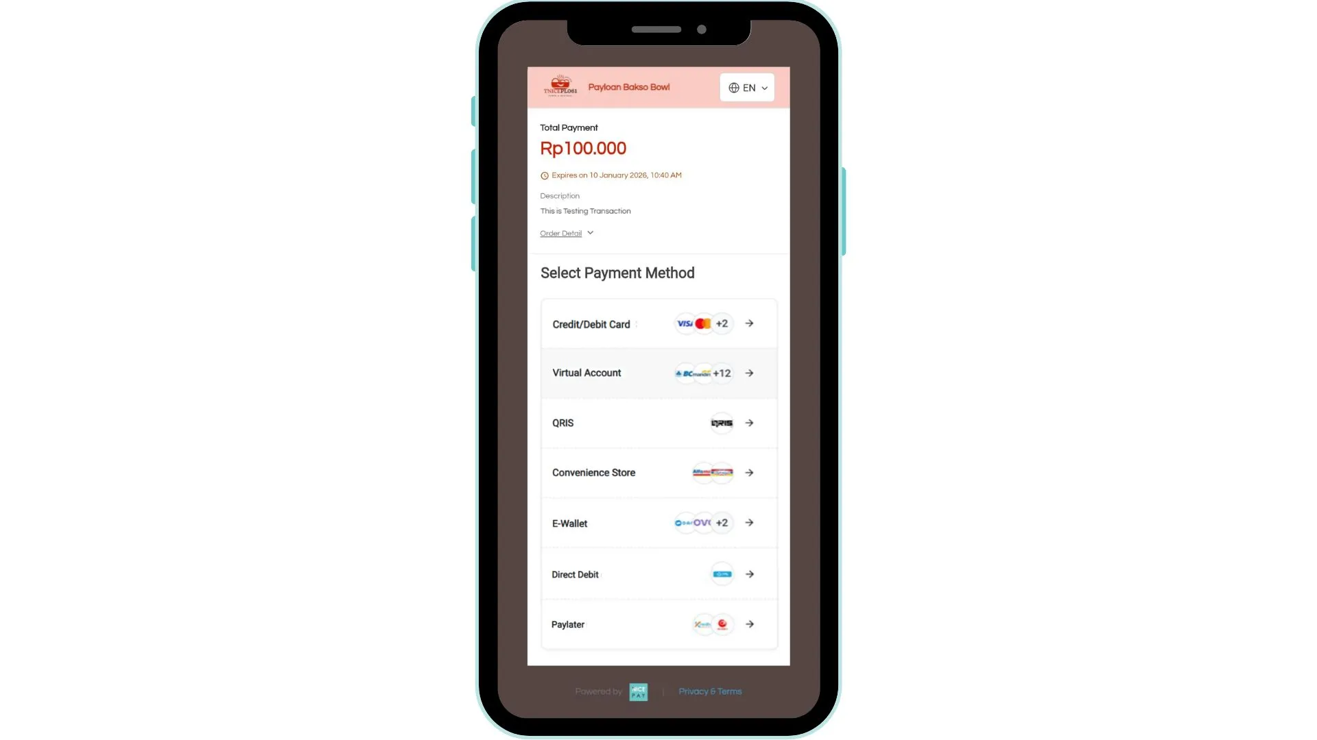 Custom Payment Page - Mobile Version Custom Payment Page - Mobile Version