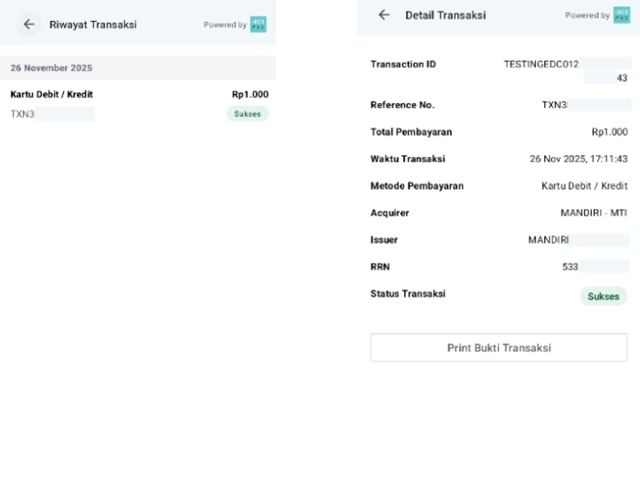 EDC - Transaction History