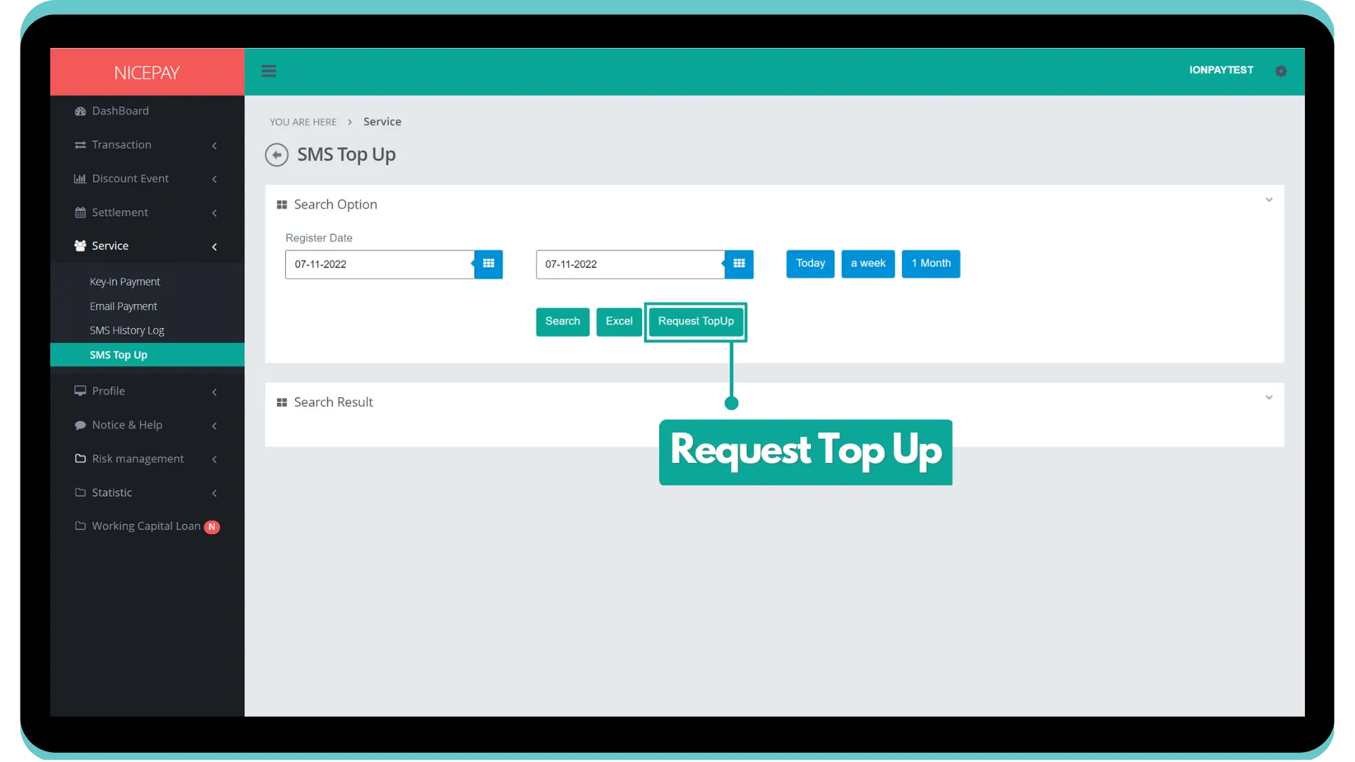 SMS Top Up Registration