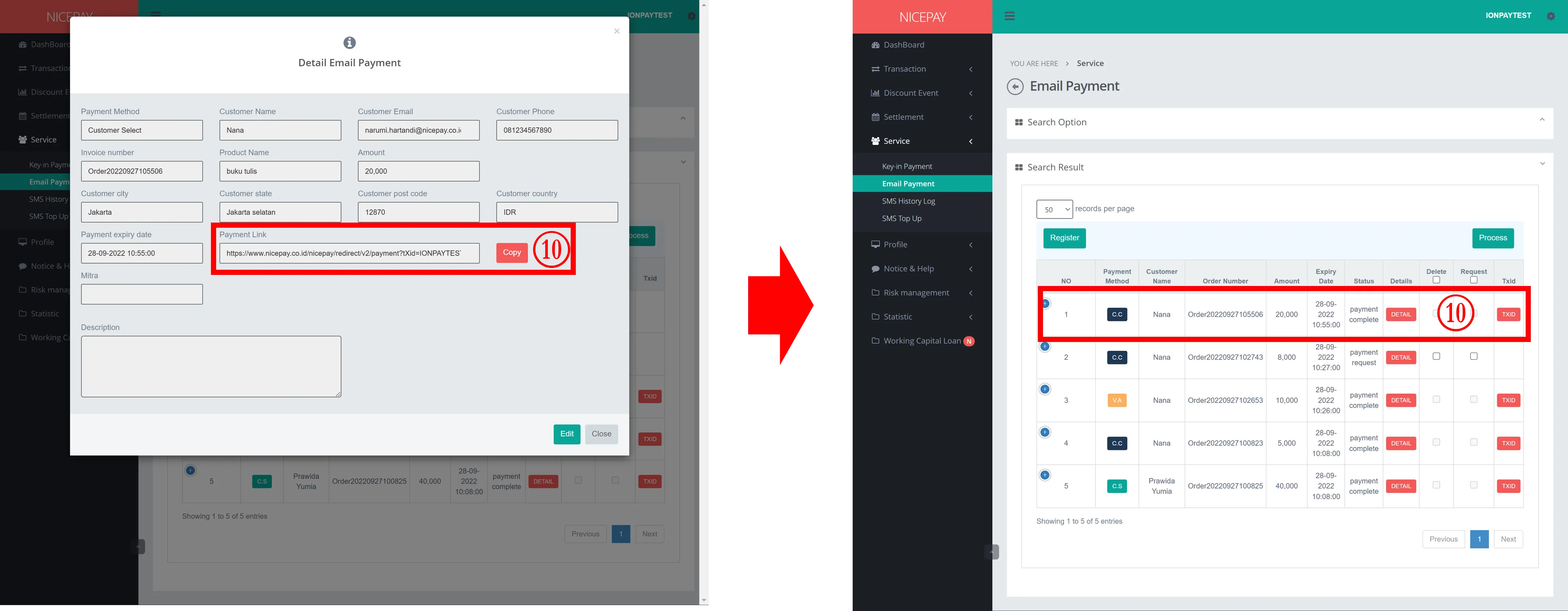 Payment Process with Email Payment Link