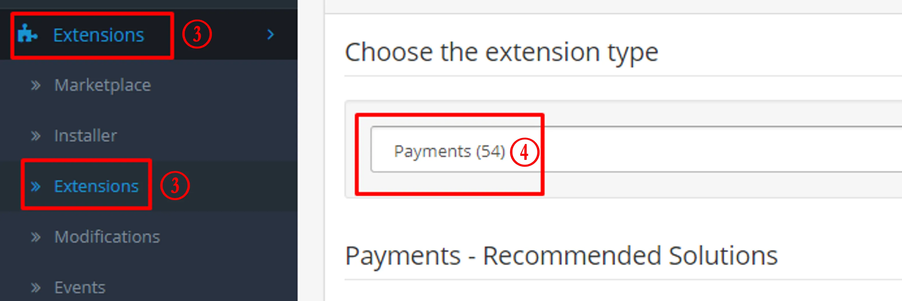 Extensions > Payments