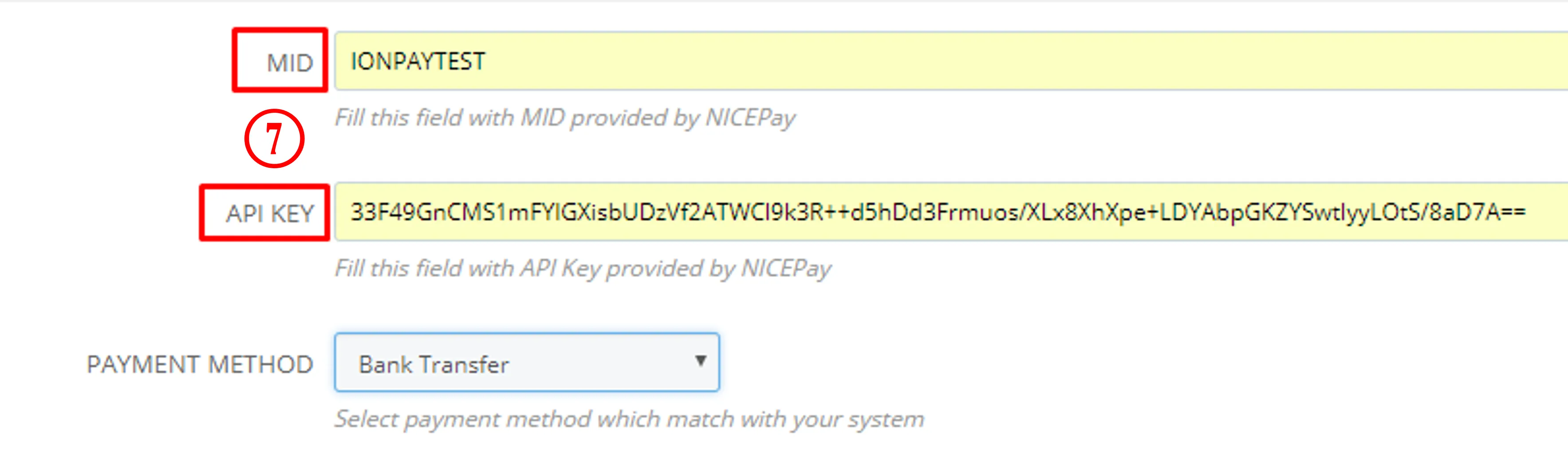 MID and API Key