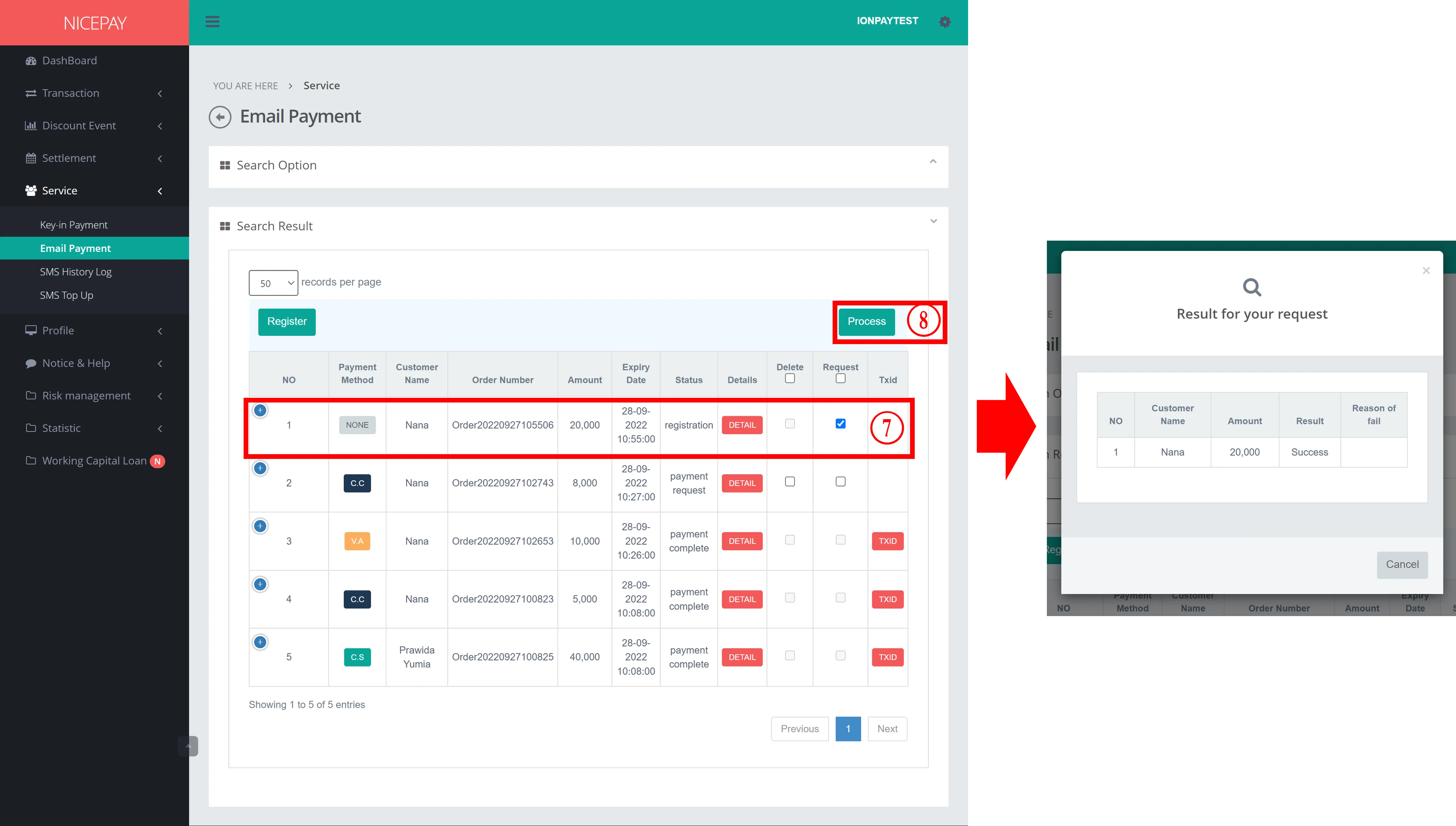 Email Payment Request