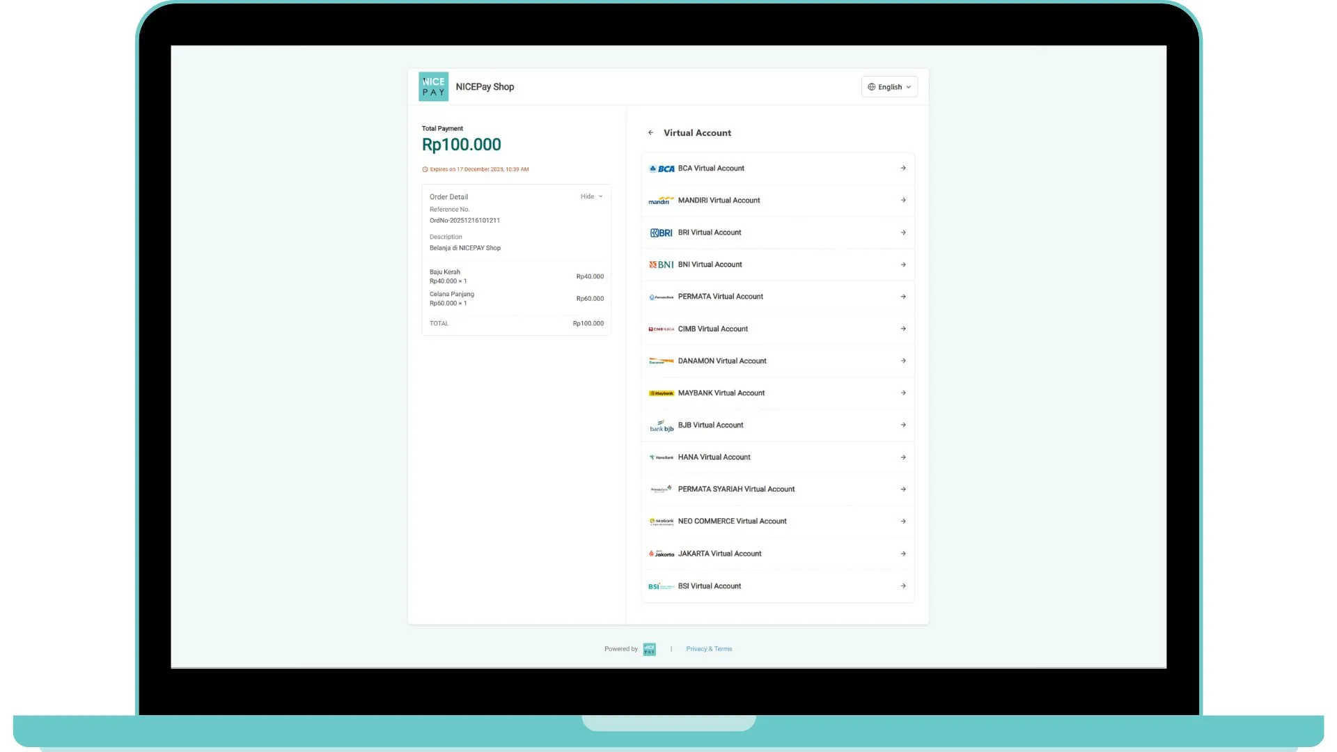 Virtual Account - Secure Payment Page