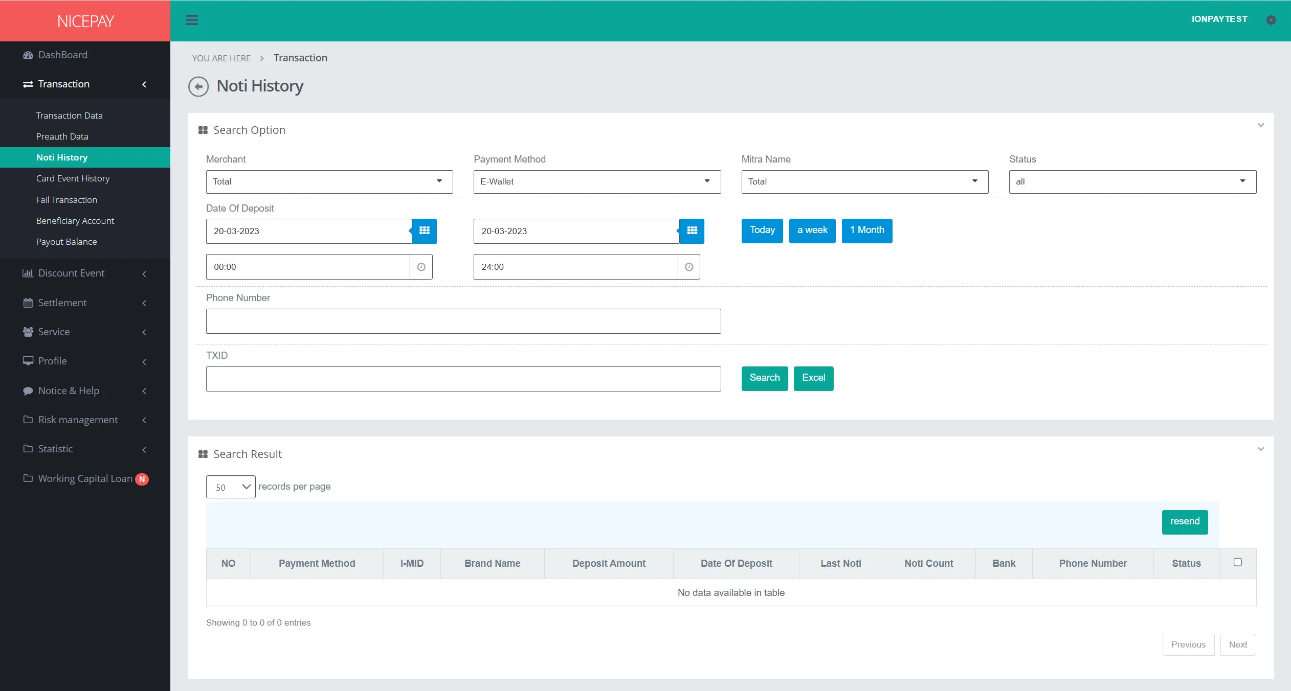 Transaction - Noti History - -Wallet Transaction - Noti History - -Wallet