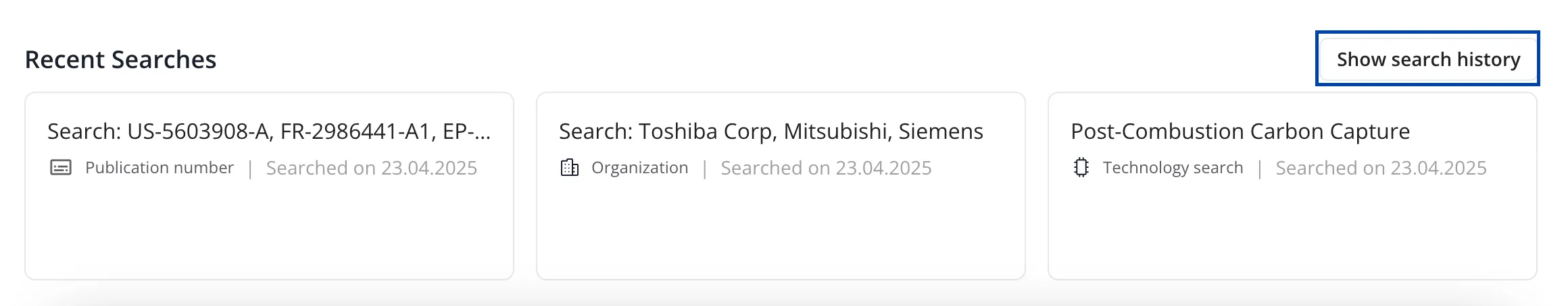 Recent Searches