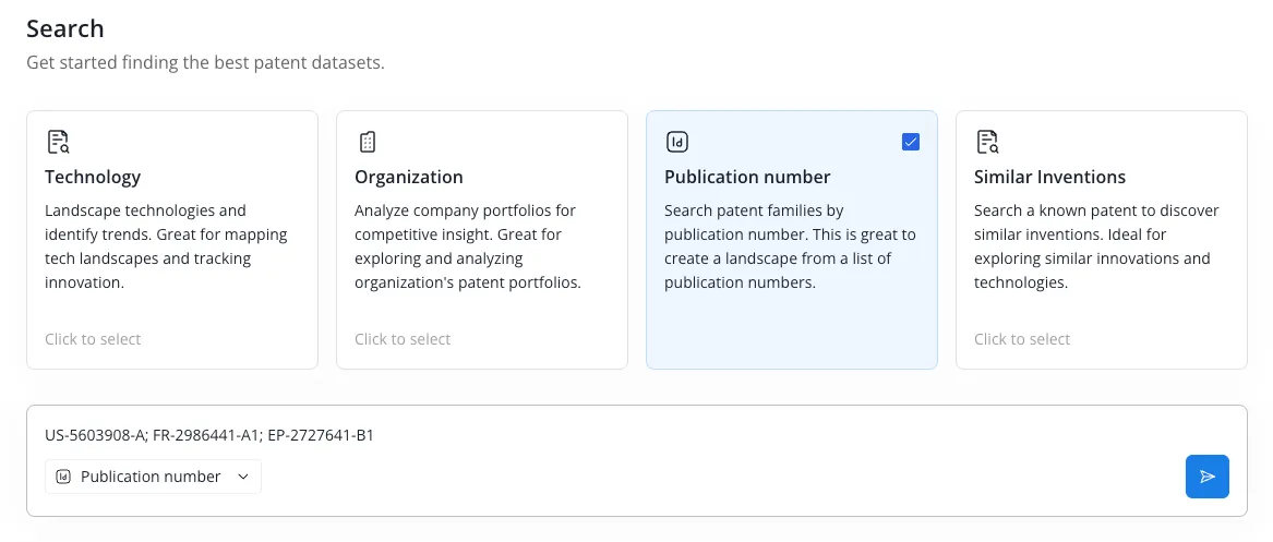 Publication number search