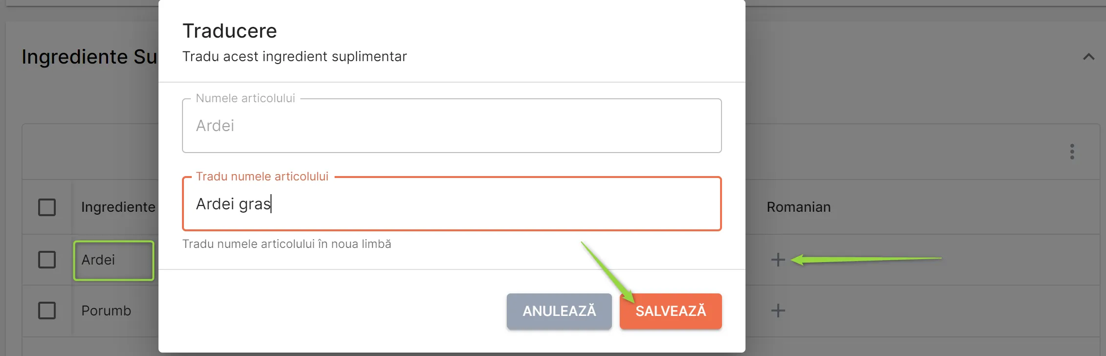 Tradu ingredientul suplimentar Tradu ingredientul suplimentar