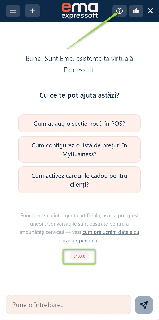 Asistentul virtual EMA v1.0.0