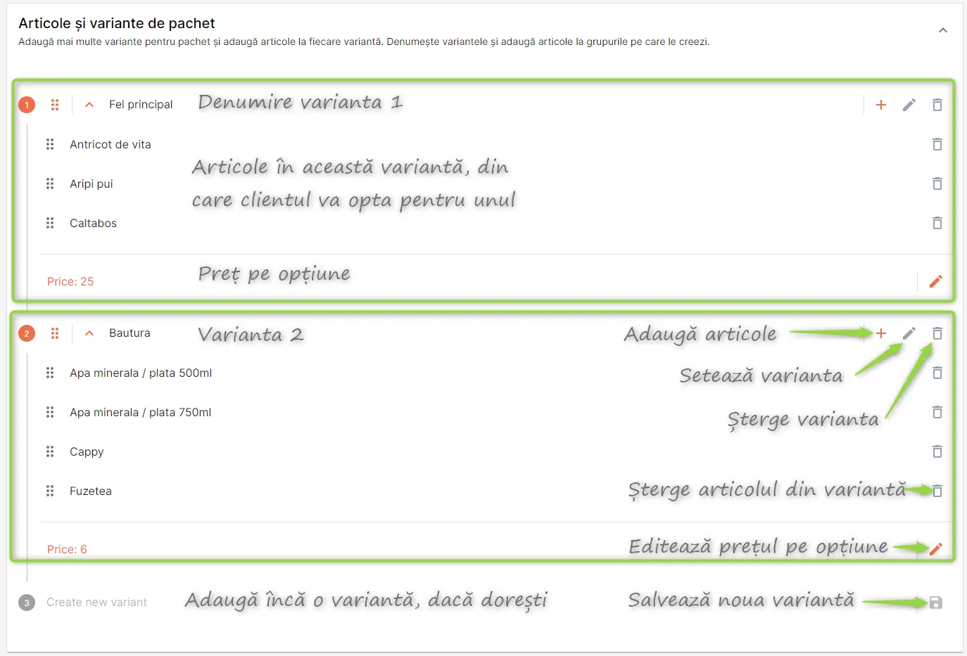 Exemplu de pachet cu variante gata configurate, Exemplu de pachet cu variante gata configurate, cu preț pe opțiune Exemplu de pachet cu variante gata configurate, Exemplu de pachet cu variante gata configurate, cu preț pe opțiune