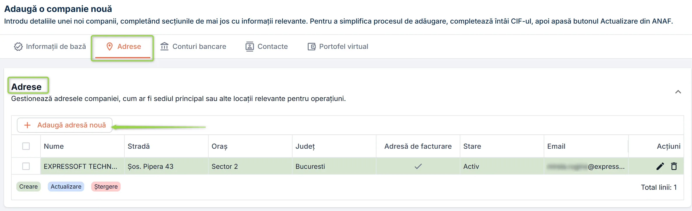 Adaugă adrese